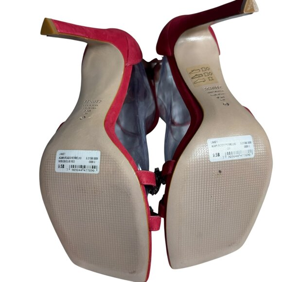 Schutz LINSEY Red Jewel Strap Heels – Size 9.5B - Picture 4 of 14